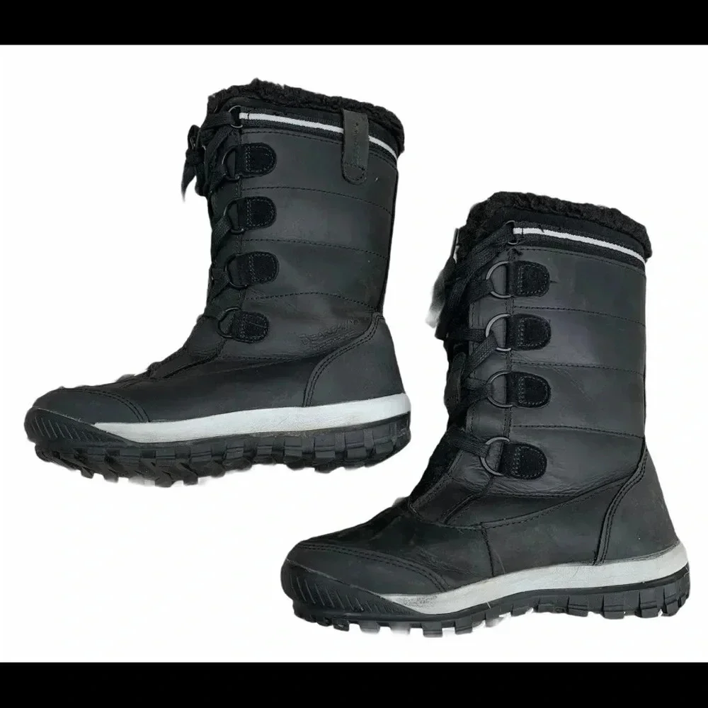 Bearpaw Desdemona Leather/Suede Winter Boots Sheepskin Wool Blend Size 7